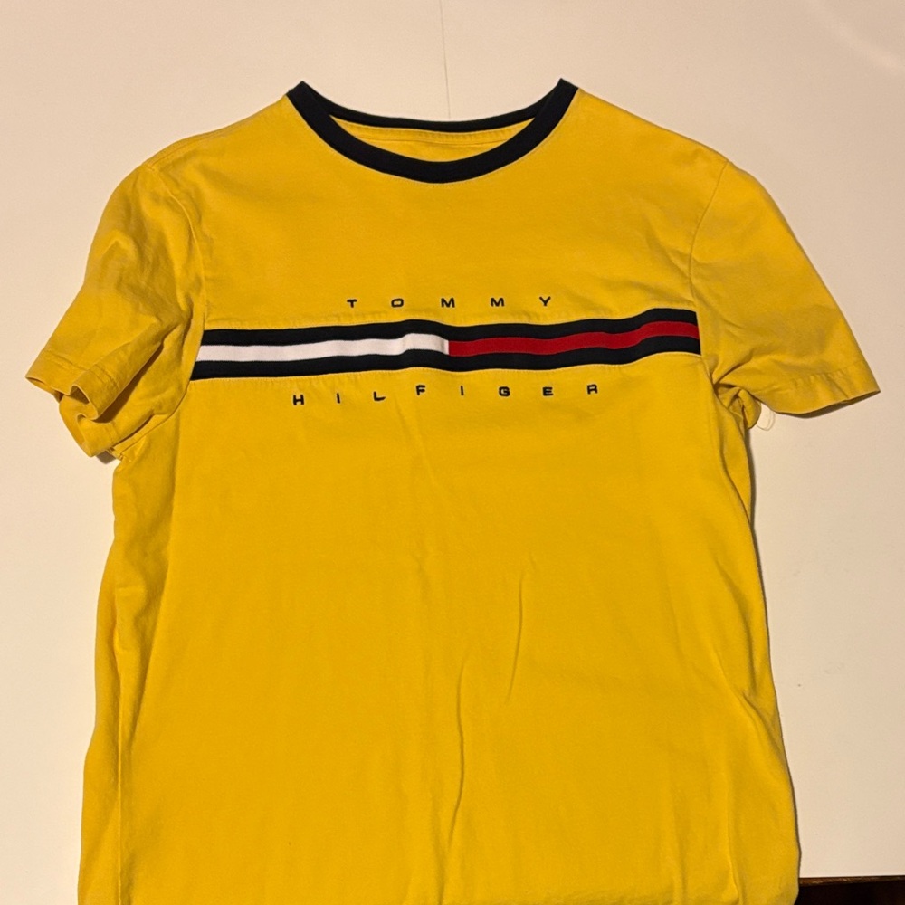 Tommy Hilfiger Yellow Tee with Logo Stripe set